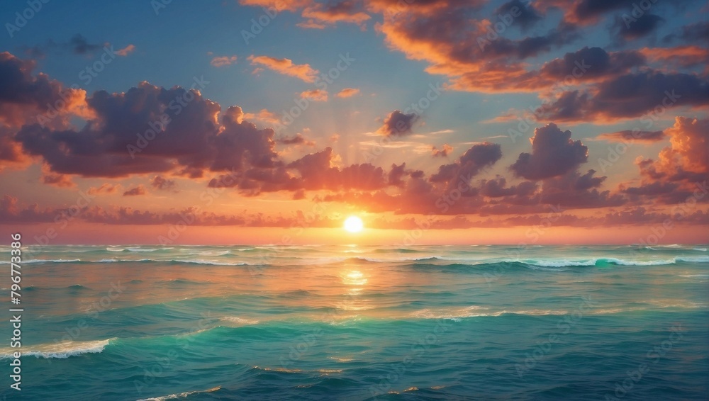 Beautiful Indian ocean sunset, 