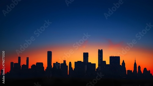 Vibrant Sunset Hues Adorning a Bustling City Skyline