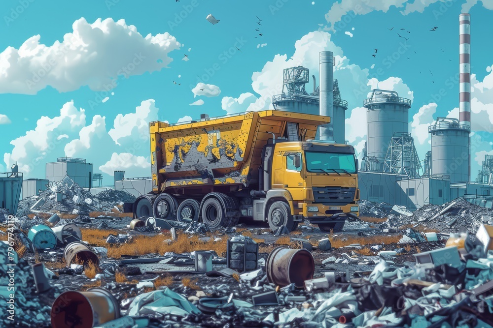 Cleaning up plastic trash illustration. Processing of waste illustration. Waste separation. Environmental problems. Cleaning up plastic trash Cleaning up plastic trash illustration. Processing of waste illustration. Waste separation. Environmental problems. Cleaning up plastic trash