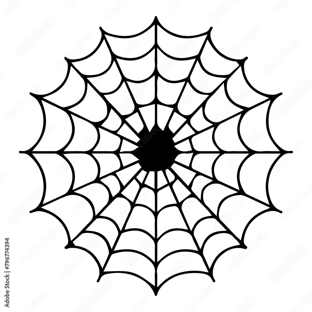 Fototapeta premium spider net icon symbol isolated on white.