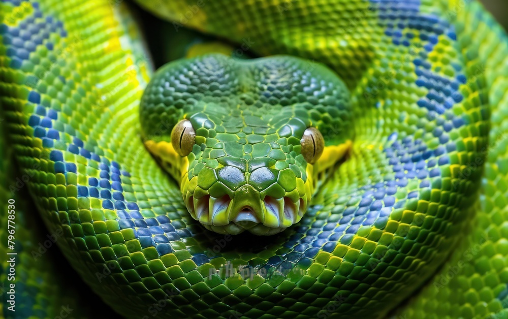 Close-Up of a Green Tree Python Close-Up of a Green Tree Python