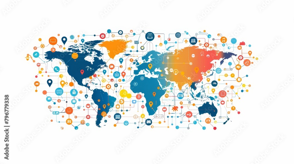 Fototapeta premium Craft a visually compelling representation of global connectivity