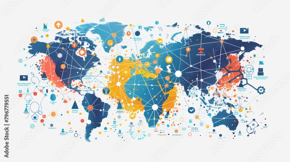 Naklejka premium Craft a visually compelling representation of global connectivity