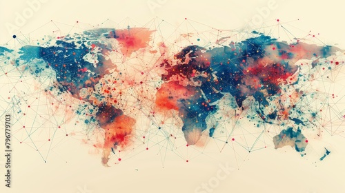 Craft a visually compelling representation of global connectivity