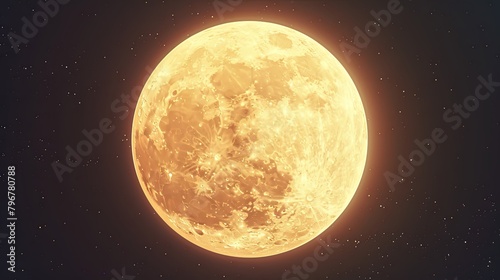 a yellowish cartoony moon  #796780788