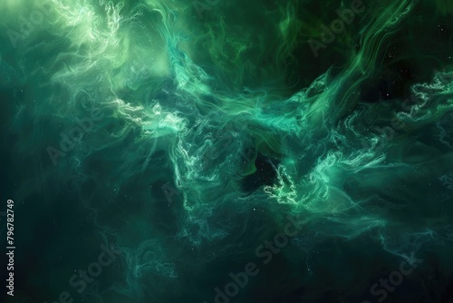 Green Blue Abstract Background. Modern Cosmic Space Design with Sea Inspiration
