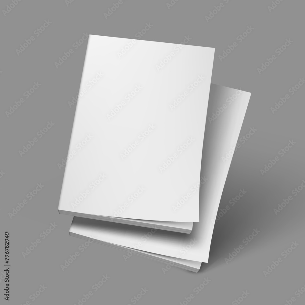 Two Book Or Brochure Clear Cover Template On Gray Two Book Or Brochure Clear Cover Template On Gray