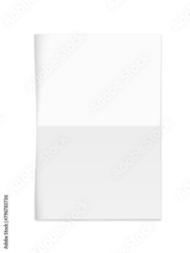 Blank Newspaper Or Folded Brochure On White