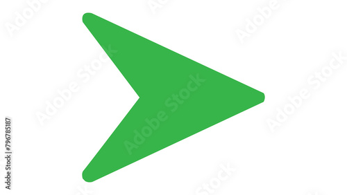 Free Download Green directional arrow icon pointing right is isolated on a white background for use as a navigation button in web design and app development. - GFXLoad