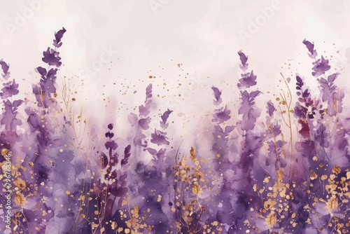 Lavender flowers watercolor background backgrounds painting blossom #796788346