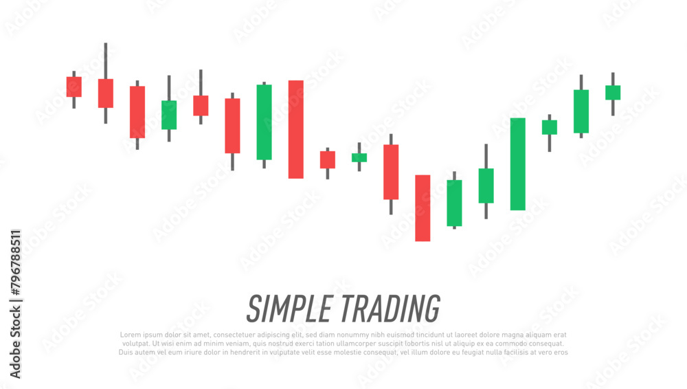 Simple Trade Abstract Stock Chart Candles Pattern
