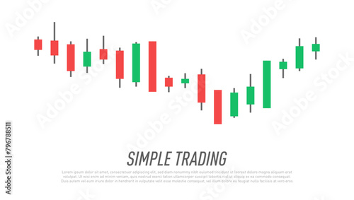 Simple Trade Abstract Stock Chart Candles Pattern