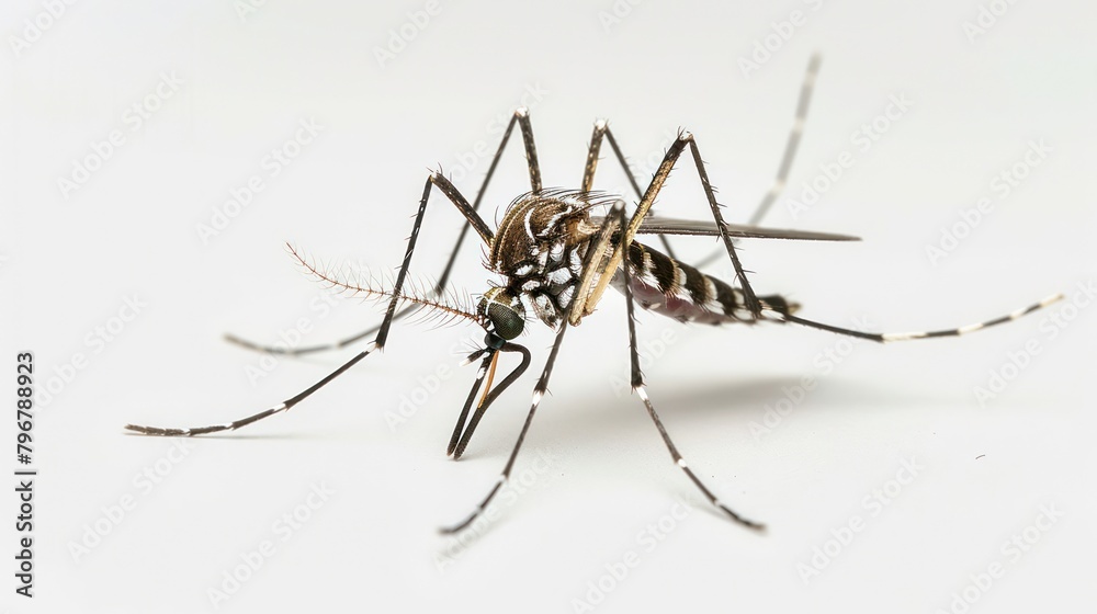 Dengue fever mosquito insect isolated on plain white background. Dengue fever mosquito insect isolated on plain white background.