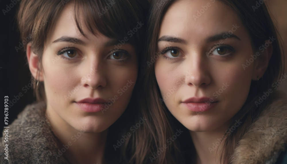 portrait photo of two girls close-up portrait photo of two girls close-up