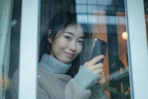 Asian Lifestyle. Portrait of Attractive Modern Asian Woman Working Remote from Home