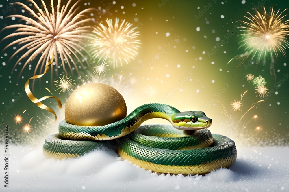 Fototapeta premium New Year greeting card with New Year balls