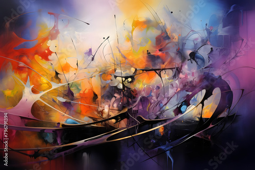 Opulent Overture Odyssey, abstract landscape art, painting background, wallpaper, generative ai