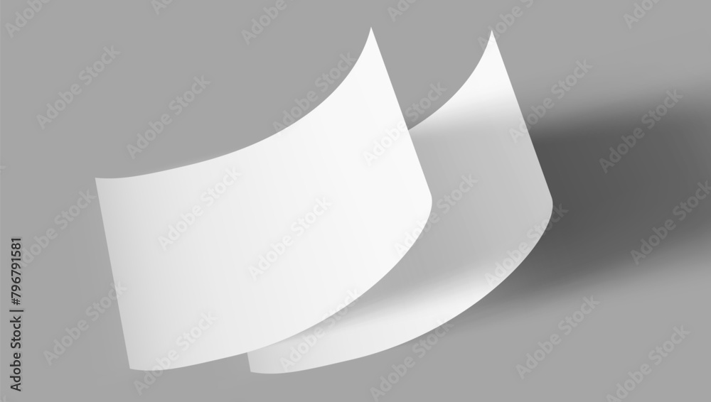 Two Sheet Of Paper A4 Size Isolated On Gray Two Sheet Of Paper A4 Size Isolated On Gray