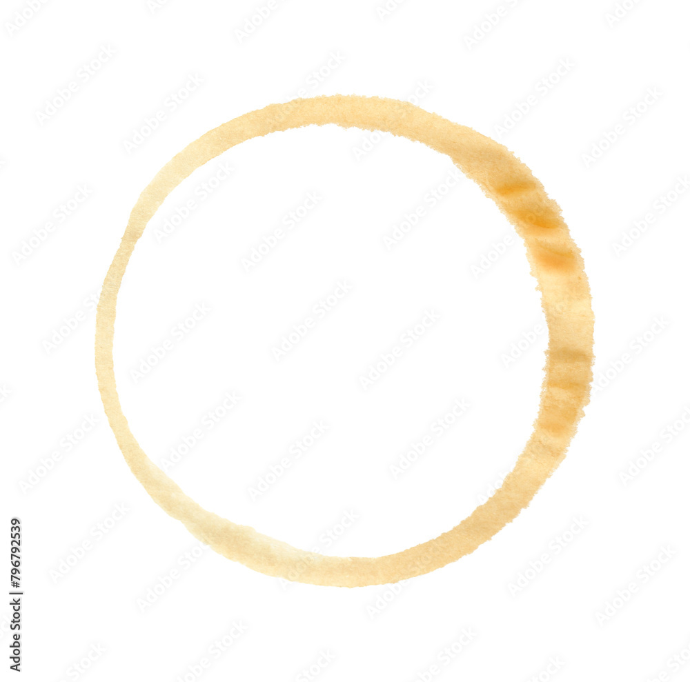 Coffee cup stain isolated on white, top view Coffee cup stain isolated on white, top view