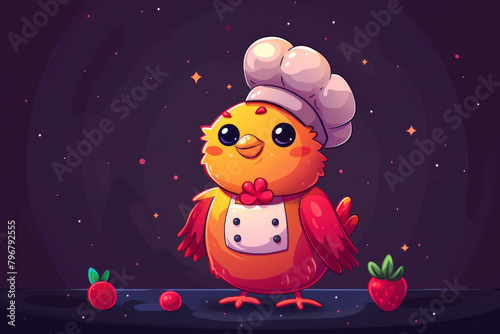 Wallpaper Mural Funny cartoon chicken wearing a chef's hat. Children's illustration. Torontodigital.ca