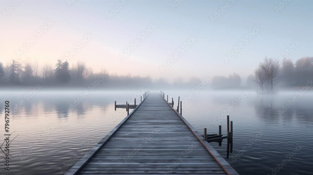 Simple illustration of empty wooden pier Simple illustration of empty wooden pier