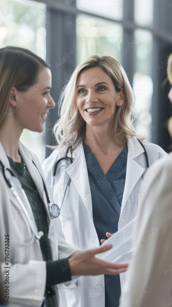 custom made wallpaper toronto digitalA group of women in white coats are smiling and talking to each other