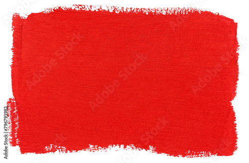 Red block of paint isolated on transparent background