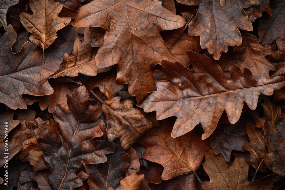 Leaves Autumn Background. Close-up of Fallen Oak Leaves in Full Frame View Leaves Autumn Background. Close-up of Fallen Oak Leaves in Full Frame View