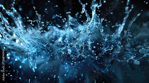 Explosion Animation: Abstract Liquid Explosions in Blue with Slow Motion Effect