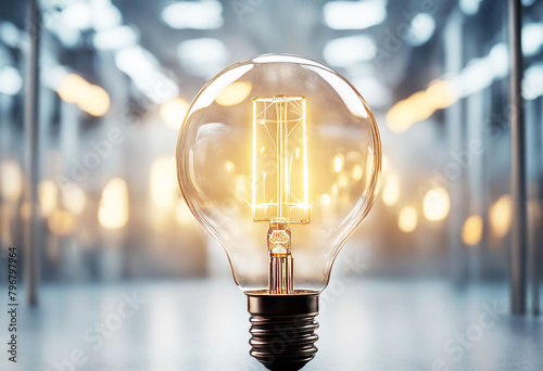 'concept fferent leadership uniqueness idea bulb glowing header thinks nightlight elegant modern invention science innovation abstract intelligence light decorative lantern environment' photo