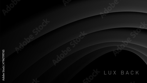 Abstract Luxury Black Background With Dark Waves