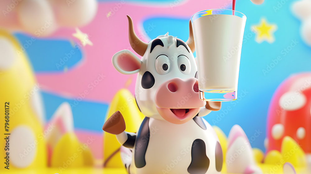 Fototapeta premium Family to Farm: Celebrating the Wholesome Goodness of Milk in Every Sip