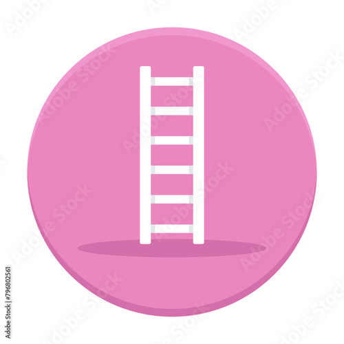 old style wooden ladders concept, easy to climb stepladder vector icon design, Labor Day Symbol, 1st of May Sign,  International Workers Day stock illustration