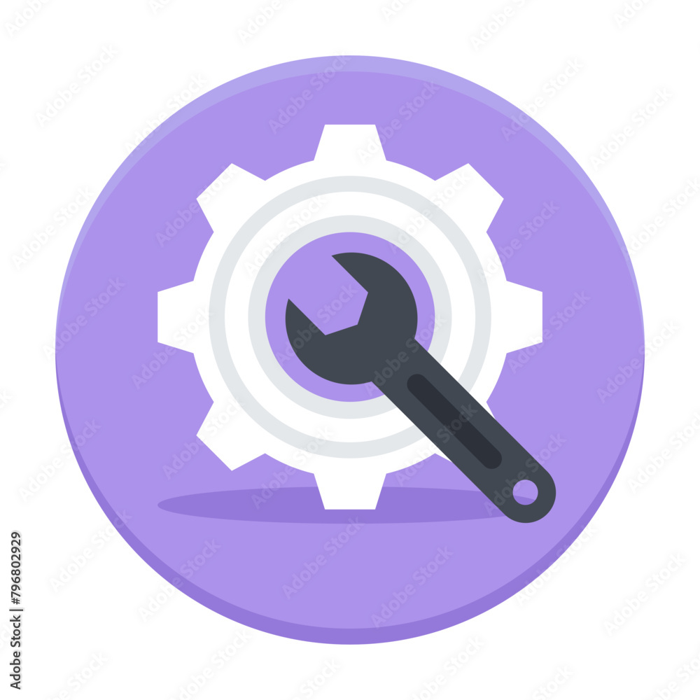 Gas Spanner with Gear concept, vector icon design, Labor Day Symbol, 1st of May Sign, International Workers Day stock illustration Gas Spanner with Gear concept, vector icon design, Labor Day Symbol, 1st of May Sign, International Workers Day stock illustration