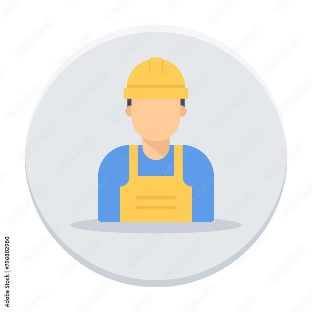 auto mechanic wearing coveralls and overalls avatar concept, Professional appearance  man in  boilersuit vector icon design, Labor Day Symbol, 1st of May Sign,  International Workers Day illustration