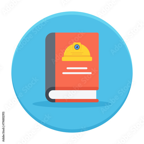 Book of Labour Law concept, vocational education Text vector icon design, Labor Day Symbol, 1st of May Sign,  International Workers Day stock illustration