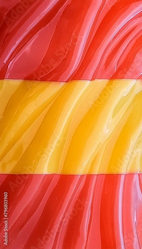 vertical background spanish flag luxury texture of plastic fluids liquid smoth transicion red yellow red flag glitter