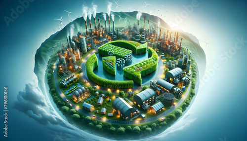 Green Industry: Circular Synergy Concept for Zero Waste Future - Photo Real Image