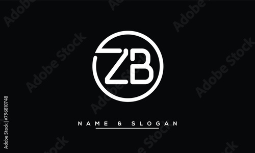 ZB, BZ, Z, B Abstract Letters Logo Monogram