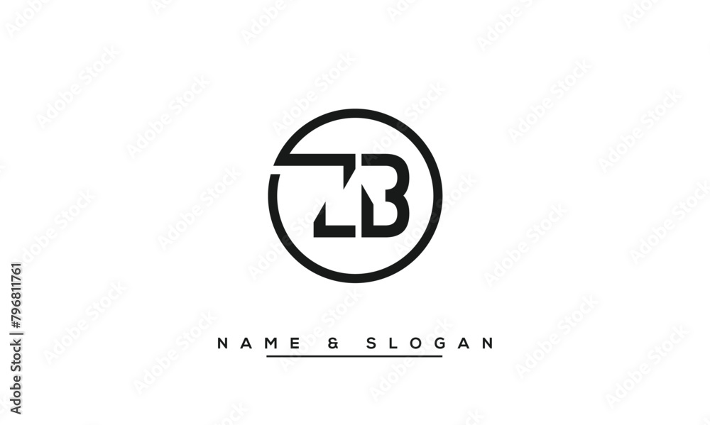 ZB, BZ, Z, B Abstract Letters Logo Monogram ZB, BZ, Z, B Abstract Letters Logo Monogram