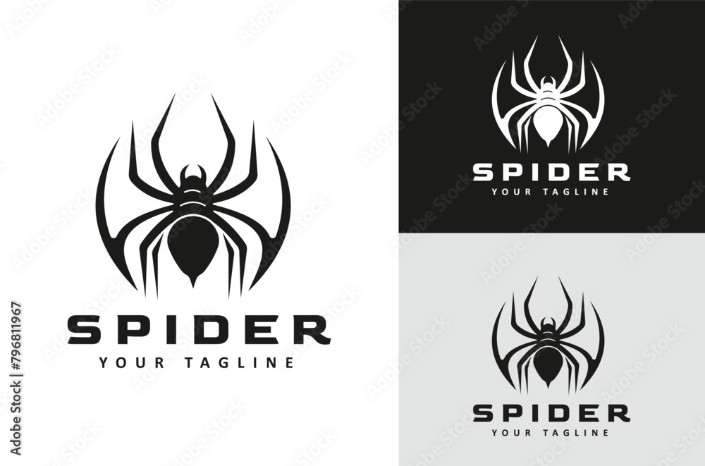 Arthropod Insect Spider Symbol Design Silhouette on Dark White background Arthropod Insect Spider Symbol Design Silhouette on Dark White background