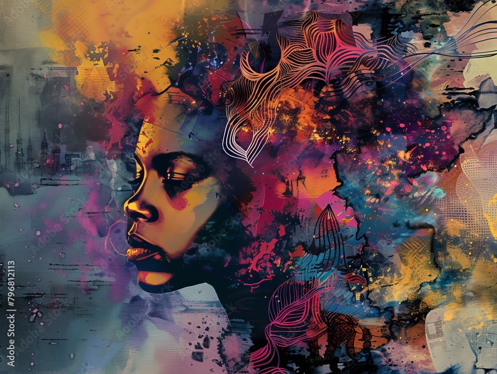 Abstract Fantasy Imagination Graphic Design for Album Art Cover Backdrop Background Wallpaper