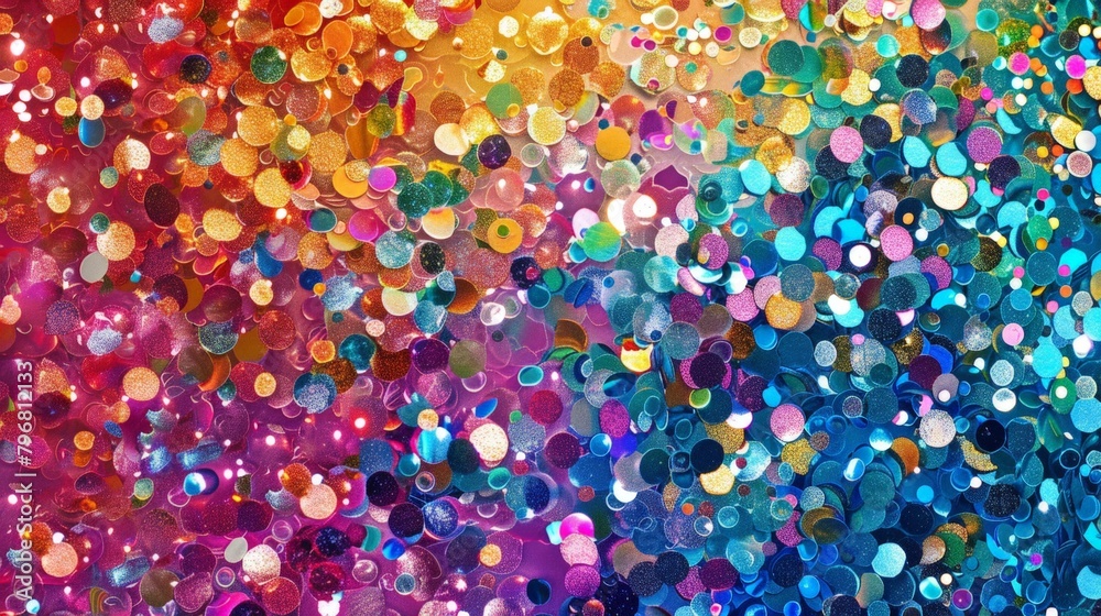 Colorful Horizontal Glittering Sequins Texture Background for Vibrant Festive Design