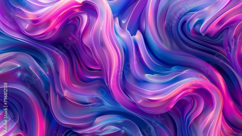 Vibrant Abstract Swirl Horizontal l Background in Purple and Blue Hues