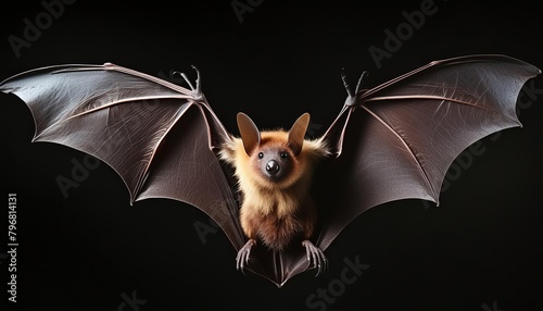 bat on black background photo