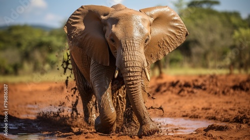 The layer of mud in the elephant UHD wallpaper