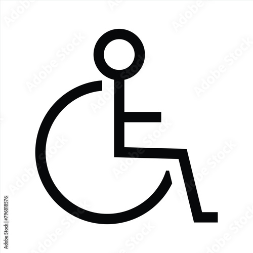 simple disability icon for public transport, and public area vector illustration