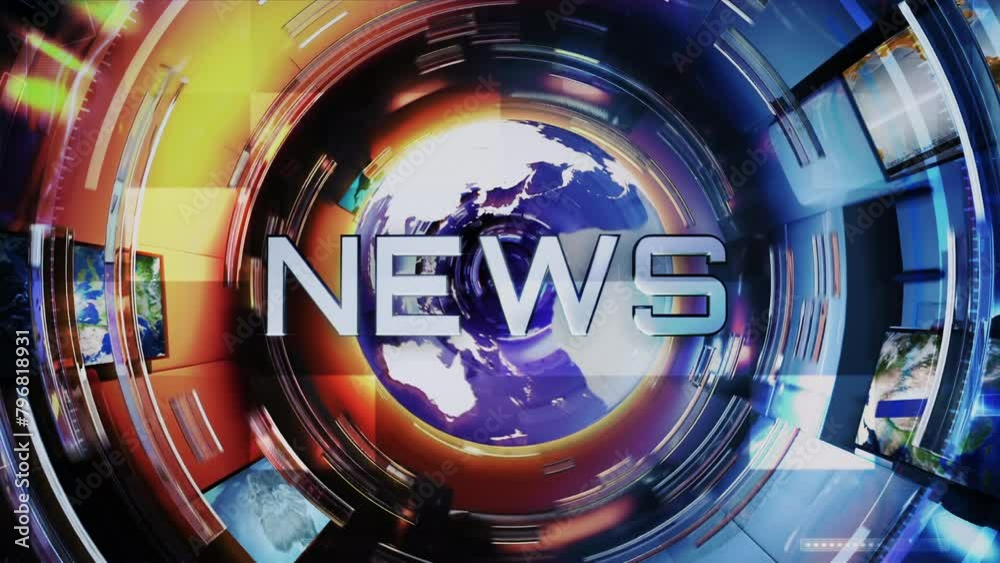 Animated News Special Report Open Intro Transition. Studio Background For News Report And News On World Live Report. TV Station Broadcasting. All Videos Included In My Portfolio.