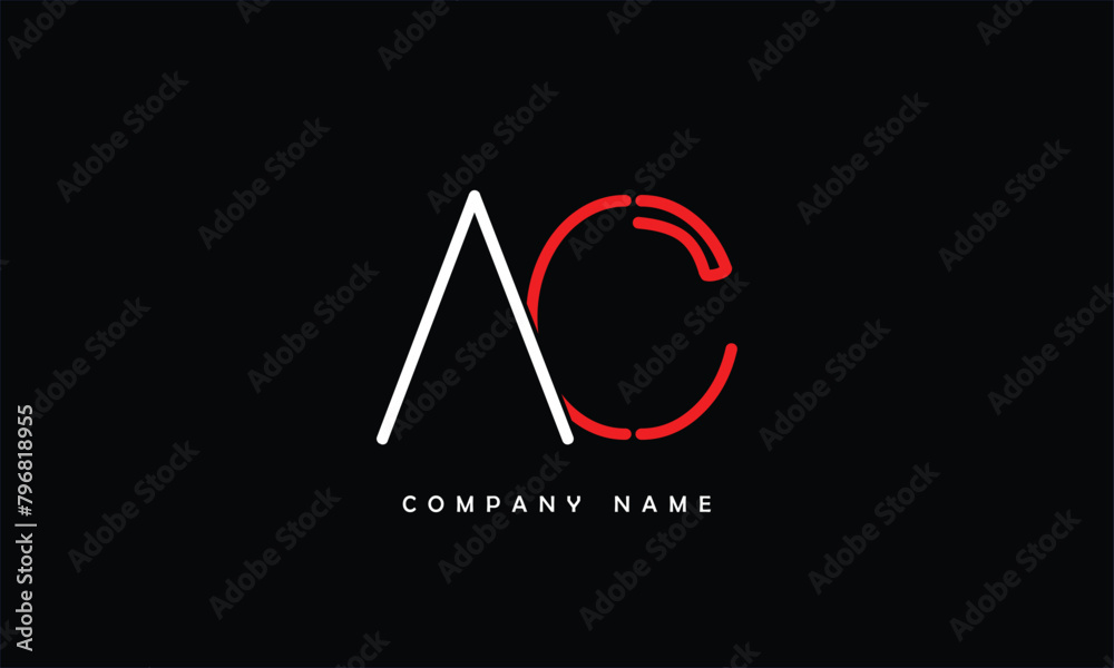 AC, CA, A, C Abstract Letters Logo Monogram