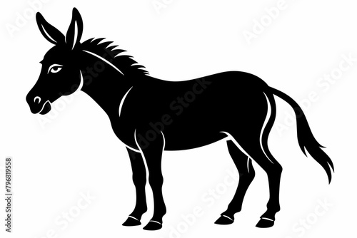 black donkey silhouette vector illustration on white background